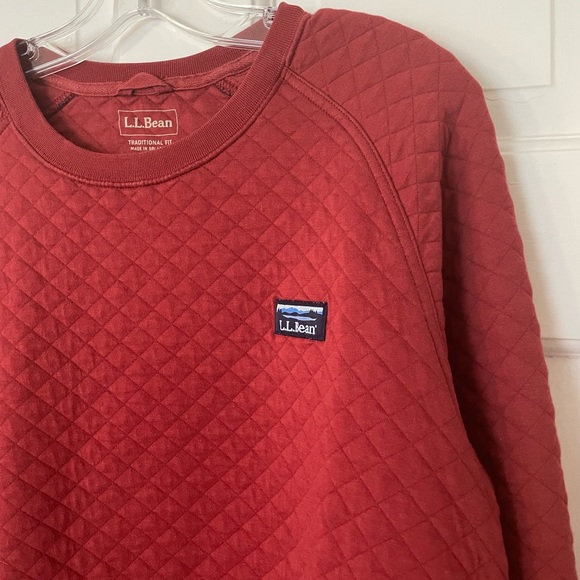 Men’s LL Bean Quilted Crew Neck Sweatshirt - Picture 2 of 4